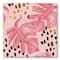 Designart - Pink Colored Monstera On Rough Brush Strokes I - Tropical Canvas Wall Art Print